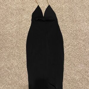 Chic Black Backless Dress